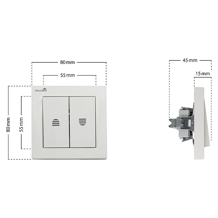 Schellenberg RollladenschalterDoppel-Wippschalter Sketch