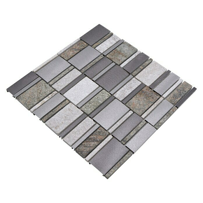 Mosaikfliese Mix XSA 505 (29,8 x 29,8 cm, Silber, Matt)