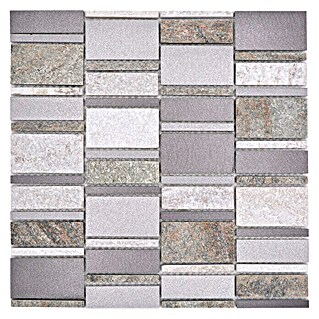 Mosaikfliese Mix XSA 505 (29,8 x 29,4 cm, Silber, Matt)