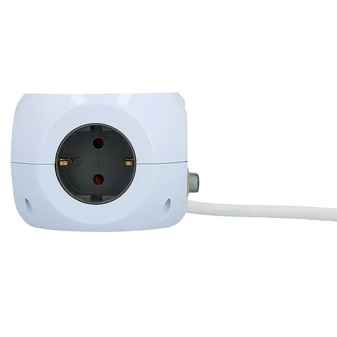 Blaupunkt Steckdosenwürfel mit Induktion - Weiß, 1,4 m, IP20 - Weiße Steckdosenleiste mit Eurosteckeranschluss und Kabel. Ideal für den Einsatz zu Hause oder im Büro.
