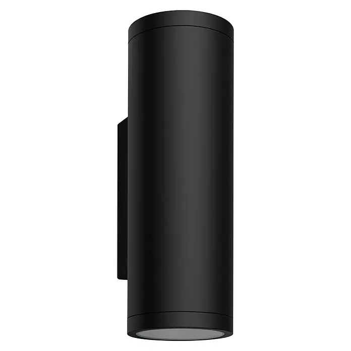 Philips Hue LED-Außenwandleuchte Appear - 8 W, 11,7 x 8,4 x 24 cm, Schwarz, IP44 - Schwarze zylindrische Wandleuchte. Das minimalistische Design macht diese Leuchte zu einer eleganten Ergänzung für jede moderne Einrichtung.