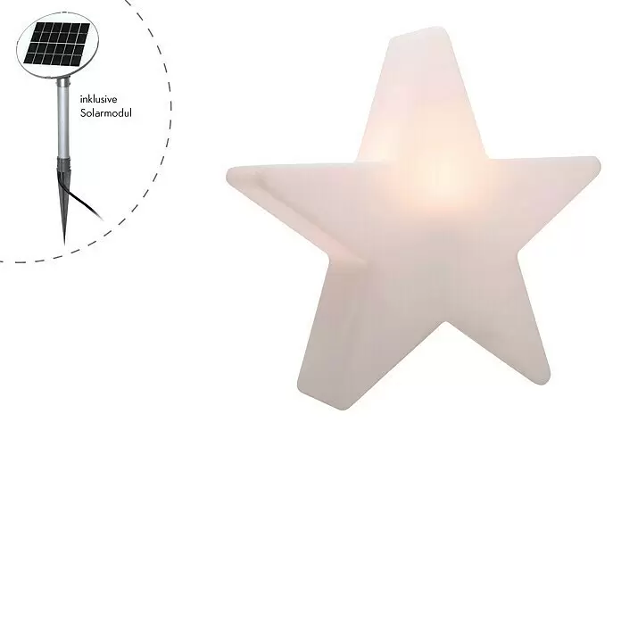 8 Seasons Design Shining LED-Solar-Dekoleuchte Star Mini - Weiß, L x B x H: 10 x 40 x 37 cm - Vorderansicht