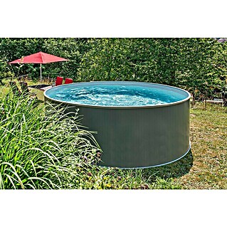 Malibu Pool-Set Premium (Ø x H: 350 x 120 cm, 11 m³, Anthrazit)