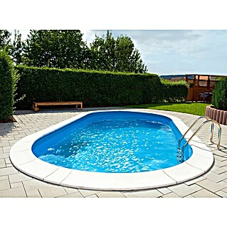 myPool Premium Stahlwand-Pool Ovalbecken (L x B x H: 800 x 400 x 150 cm, Weiß/Blau, 42.000 l)