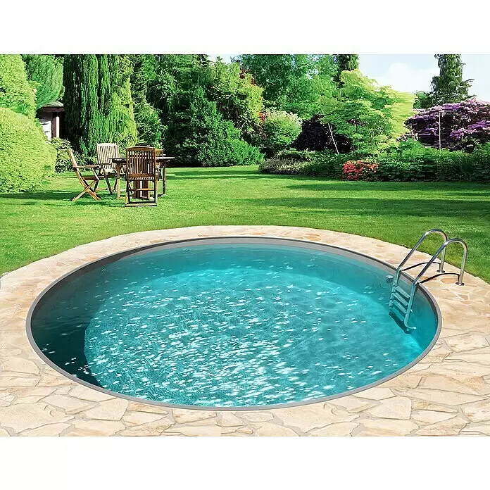 myPool Premium Stahlwand-PoolØ x H: 300 x 150 cm, Weiß/Grau, 10.000 l