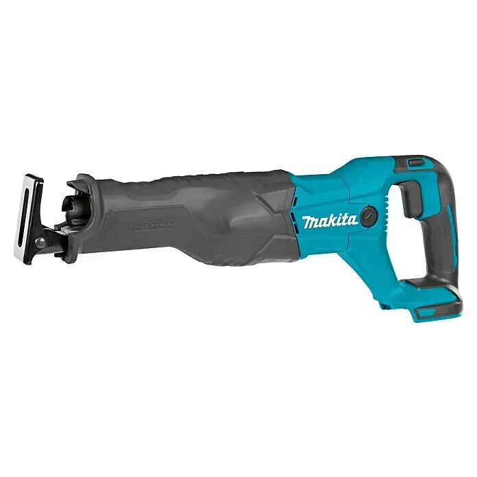Makita LXT 18V Sierra de sable de batería DJR186ZK - 18 V, Sin batería, Número de carreras marcha en vacío: 0 /min - 2.800 /min - Sierra de sable Makita turquesa y negra, una potente herramienta de corte eléctrica.