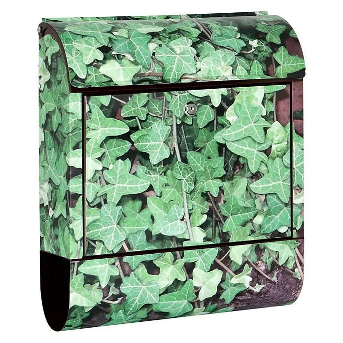 WandbriefkastenL x B x H: 12 x 38 x 45 cm, Stahl, Zeitungsfach, Efeu - Briefkasten mit Efeu-Motiv, ideal für stilvolle Postzustellung und Dekoration. Robuste Bauweise sorgt für Langlebigkeit und Schutz der Post.
