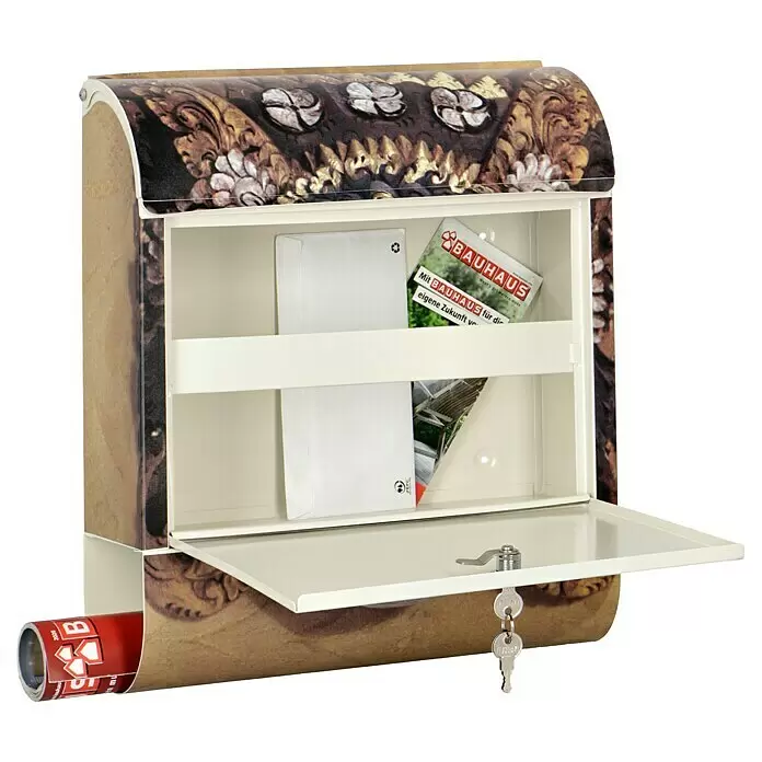 Wandbriefkasten - L x B x H: 12 x 38 x 45 cm, Stahl, Zeitungsfach, Bali - Anwendungsbeispiel