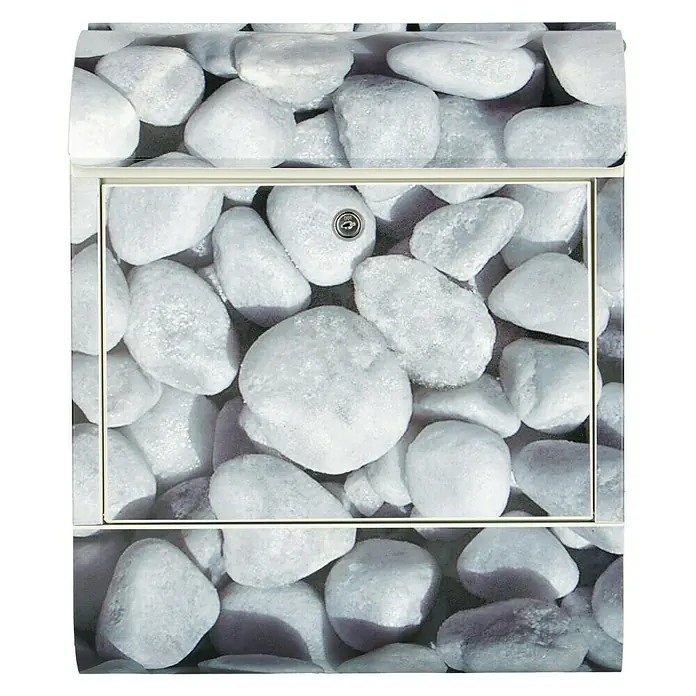 Wandbriefkasten - L x B x H: 12 cm x 380 mm x 45 cm, Stahl, Zeitungsfach, Kiesel - Moderner Briefkasten mit Steinmuster. Er ist aus hochwertigen Materialien gefertigt und bietet ausreichend Platz für Ihre Post.