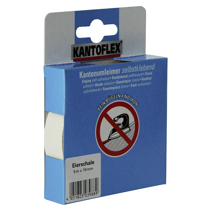 Kantoflex Umleimer - Eierschale, 5 m x 19 mm - Selbstklebender Kantenumleimer "Eierschale" (5 m x 19 mm) von Kantoflex, ideal für Möbelkanten. Kein Bügeln erforderlich!