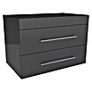 Camargue Stella K Waschtischunterschrank (47 x 80 x 55 cm, 2 Schubkästen, Grafit, Hochglanz)