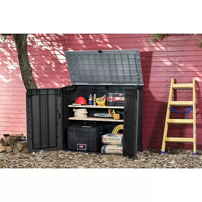 Keter Truhe Store it out Prime - L x B x H: 132 x 71,5 x 113,5 cm, Grau/Schwarz, Kunststoff - Stimmungsaufnahme