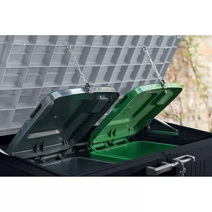 Keter Truhe Store it out Prime - L x B x H: 132 x 71,5 x 113,5 cm, Grau/Schwarz, Kunststoff - Detailaufnahme