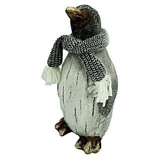 Dekofigur Pinguin mit Wollschal (B x H: 19 x 38 cm)