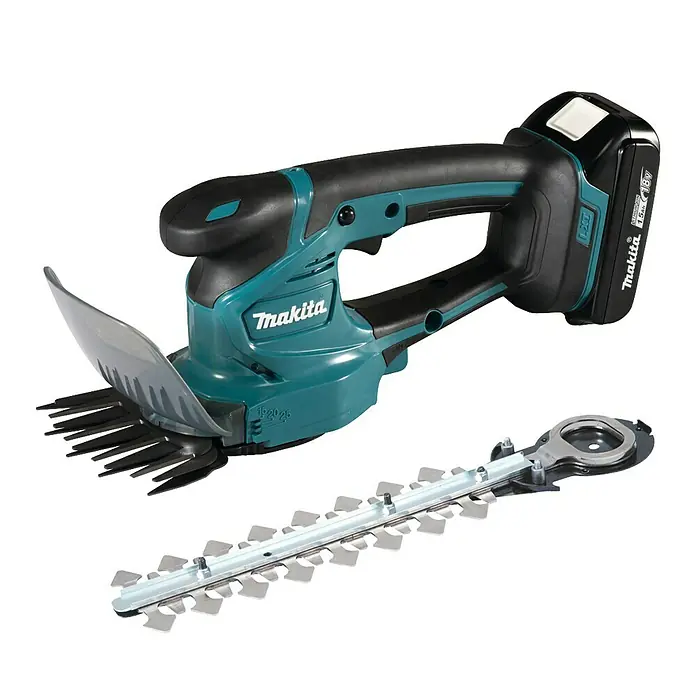 Makita Akku-Grasschere DUM111SYX - 18 V, 1,5 Ah, Anzahl Akkus: 1 Akku - Akkubetriebene Strauchschere von Makita mit auswechselbarem Messerkopf für Rasen- und Strauchschnittarbeiten. Vielseitig und praktisch.