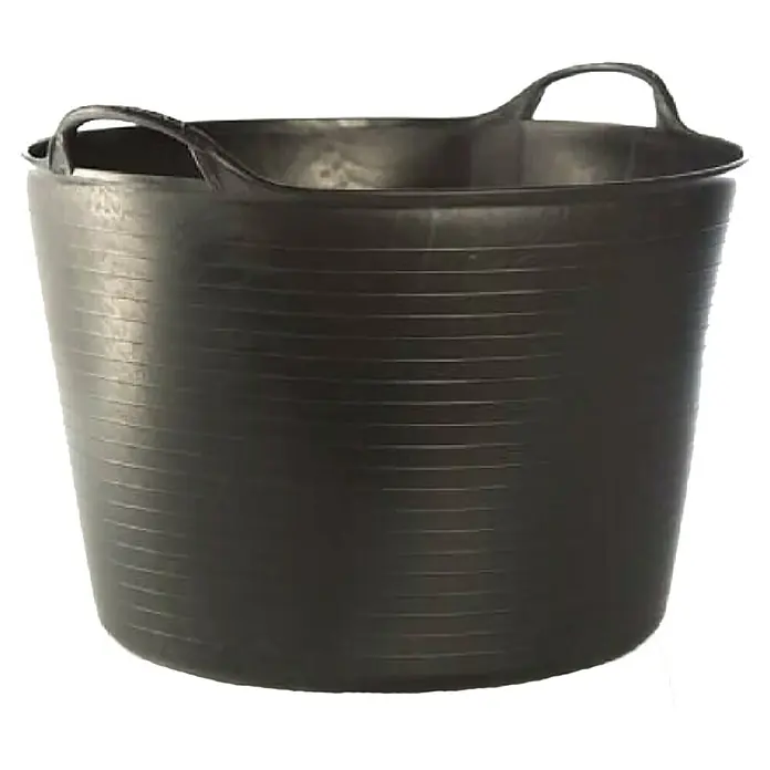 Dakota Cubo de obra PE-HD - 38 l - Cubo flexible negro con asas, ideal para jardinería y limpieza. Resistente y versátil para diversas tareas domésticas.