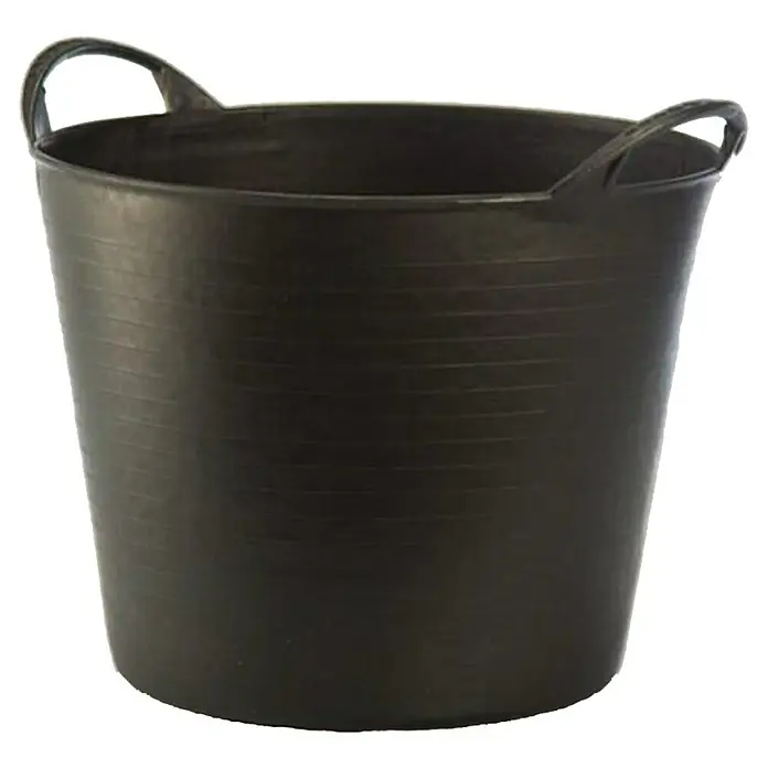 Dakota Cubo de obra PE-HD - 22 l - Cubo flexible negro con asas. Un recipiente robusto y versátil para diversas tareas en el hogar y el jardín.
