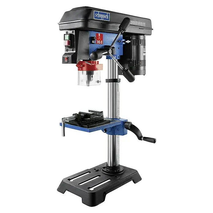 Scheppach Tischbohrmaschine DP16 SL - 550 W, 510 U/min - 2.430 U/min, Spannweite Bohrfutter: 3 mm - 13 mm - Hier ist eine Scheppach Tischbohrmaschine, ein unverzichtbares Werkzeug für präzises Bohren in jeder Werkstatt.\n