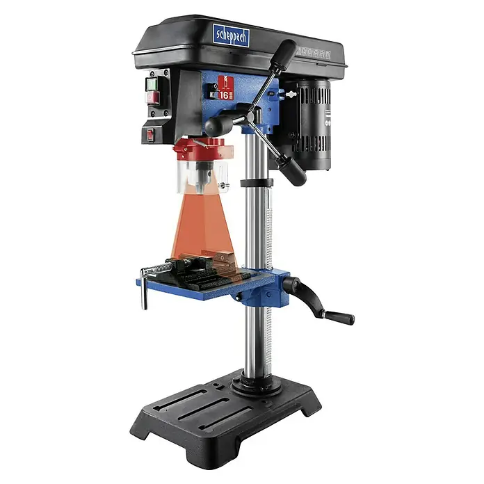Scheppach Tischbohrmaschine DP16 SL - 550 W, 510 U/min - 2.430 U/min, Spannweite Bohrfutter: 3 mm - 13 mm - Tischbohrmaschine von Scheppach, ideal für präzise Bohrungen in verschiedenen Materialien. Robust und zuverlässig für Werkstattarbeiten.