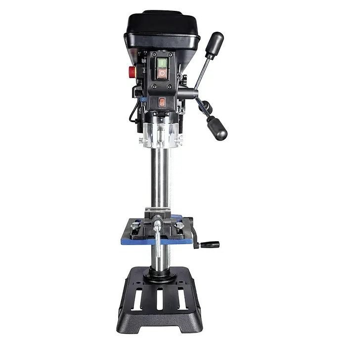 Scheppach Tischbohrmaschine DP16 SL - 550 W, 510 U/min - 2.430 U/min, Spannweite Bohrfutter: 3 mm - 13 mm - Abbildung einer Standbohrmaschine, einem Werkzeug zum präzisen Bohren von Löchern in verschiedene Materialien.