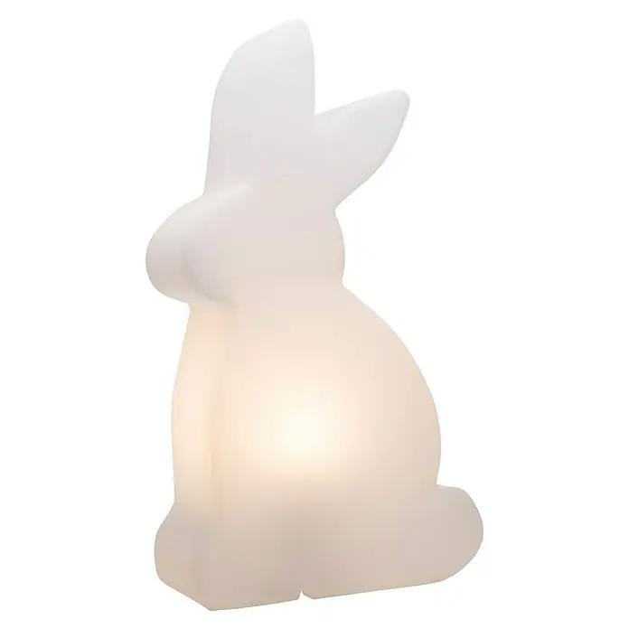 8 Seasons Design Shining Dekoleuchte Rabbit - 9 W, Weiß, L x B x H: 11 x 38 x 50 cm - Stimmungsvolle Hasenlampe: Das sanfte Licht der weißen Hasenleuchte sorgt für eine beruhigende Atmosphäre in jedem Raum, perfekt als Nachtlicht.
