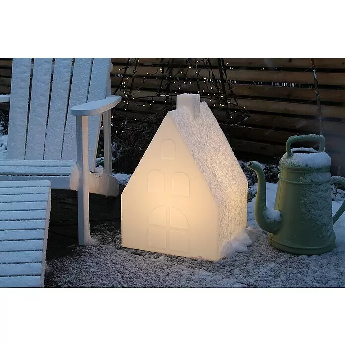8 Seasons Design Shining Dekoleuchte House - 9 W, Weiß, L x B x H: 39 x 39 x 57 cm - Stimmungsaufnahme