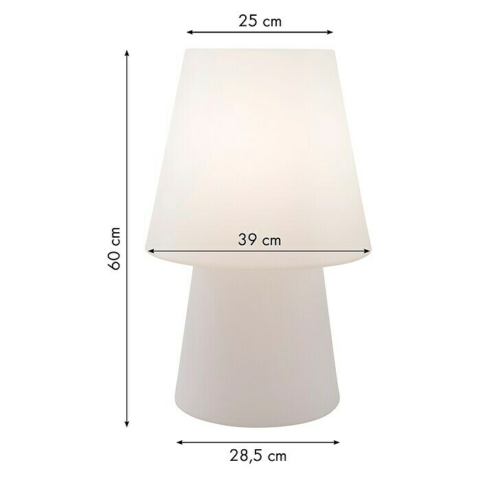 8 Seasons Design No. 1 LED-Dekoleuchte (6 W, Weiß, L x B x H: 39 x 39 x 60 cm)