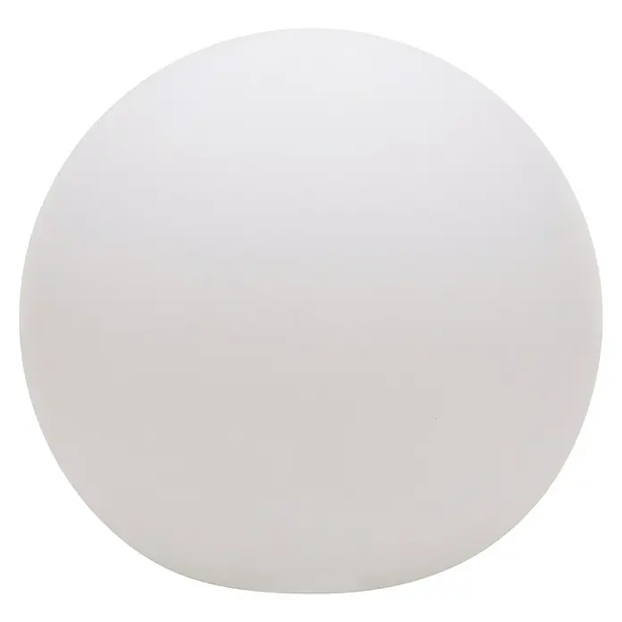 8 Seasons Design Shining Dekoleuchte rund Globe - 9 W, Weiß, Durchmesser: 40 cm - Nahaufnahme einer kreisförmigen, weißen Lampe vor einem schwarzen Hintergrund.