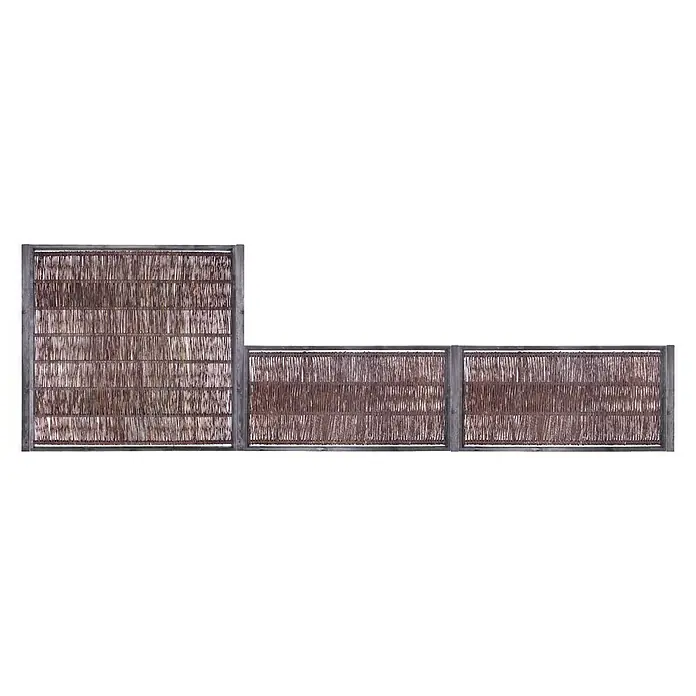 Sichtschutzelement - 90 x 180 cm, Braun - Sichtschutzzaun aus Holz und Metall für den Außenbereich, ideal für Garten und Terrasse.\n
