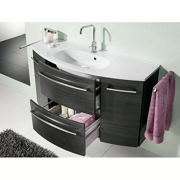 Camargue Swing Waschtischunterschrank - 119,2 x 44,1 x 63 cm, Dark Oak - Stimmungsaufnahme