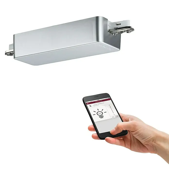 Paulmann URail Dimm- & Schaltcontroller Smart Home ZigBee - 400 W, Metall, Chrom matt - Intelligenter Lichtdimmer zur Steuerung von Beleuchtung per Smartphone. Bequeme Anpassung der Helligkeit für eine perfekte Atmosphäre.