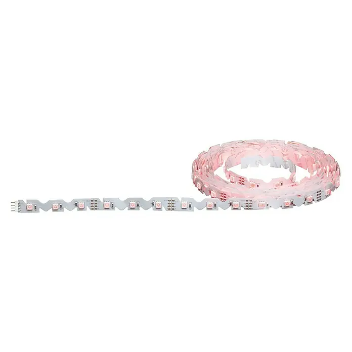 Paulmann LED-Band Function FlexLED - Länge: 5 m, Lichtfarbe: RGB, 26 W - LED-Streifen auf schwarzem Hintergrund.