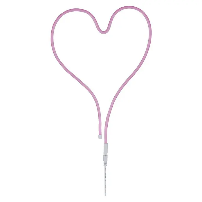 Paulmann LED-Band Neon Colorflex USB Strip - Länge: 1 m, Lichtfarbe: Sonstige, 4,5 W - Rosa Herz Neonlicht, ein romantischer Akzent für jeden Raum. Das sanfte Leuchten schafft eine liebevolle und einladende Atmosphäre.