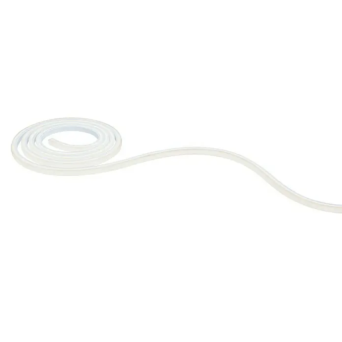Paulmann MaxLED LED-Band Flow Basisset - Länge: 1,5 m - Nahaufnahme einer flexiblen, weißen LED Neon Flex Leuchte, gerollt und bereit zur Installation, ideal für individuelle Lichtdesigns.