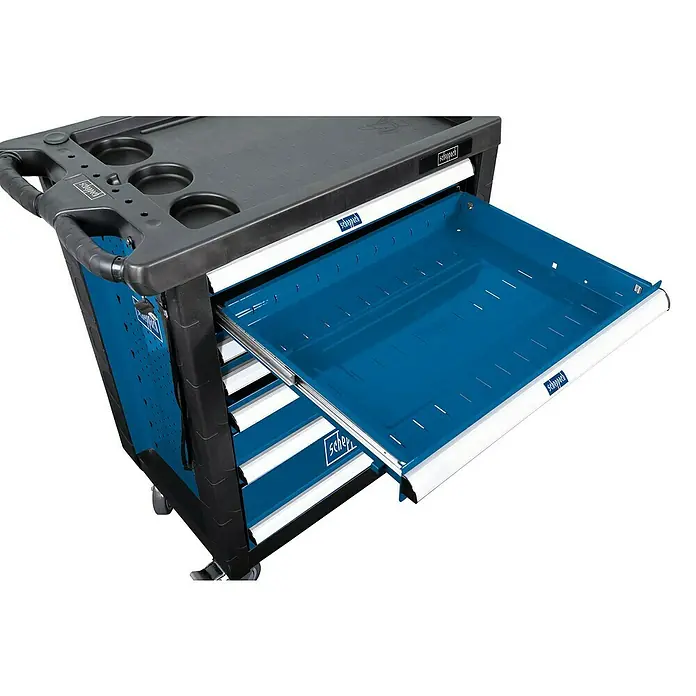 Scheppach Werkstattwagen TW 1000 - L x B x H: 77 x 46 x 97 cm, Stahl, 263 -tlg. - Werkzeugwagen mit Schubladen von Scheppach, ideal zur Aufbewahrung von Werkzeugen in Werkstätten. Blaue Ausführung mit robustem Design.