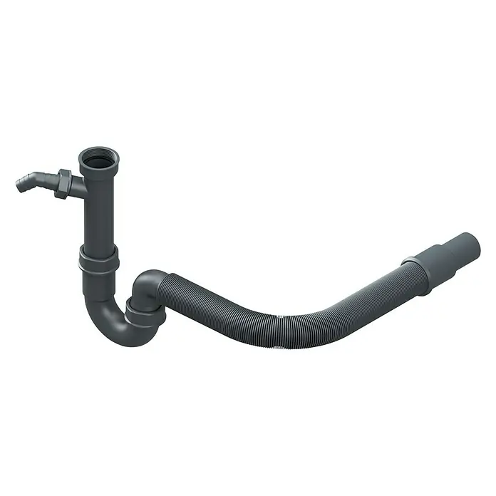 Spültisch-SiphonKunststoff, 1 ½″, Anthrazit - Abflussrohr für Waschbecken. Das flexible Abflussrohr ist grau und für Waschbecken im Badezimmer oder in der Küche geeignet.