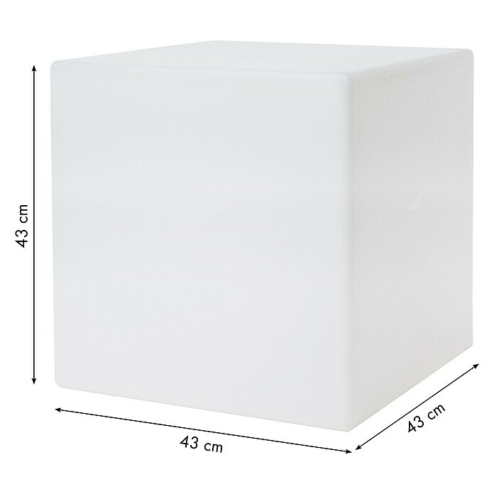 8 Seasons Design Shining Dekoleuchte Cube (9 W, Weiß, L x B x H: 43 x 43 x 43 cm)