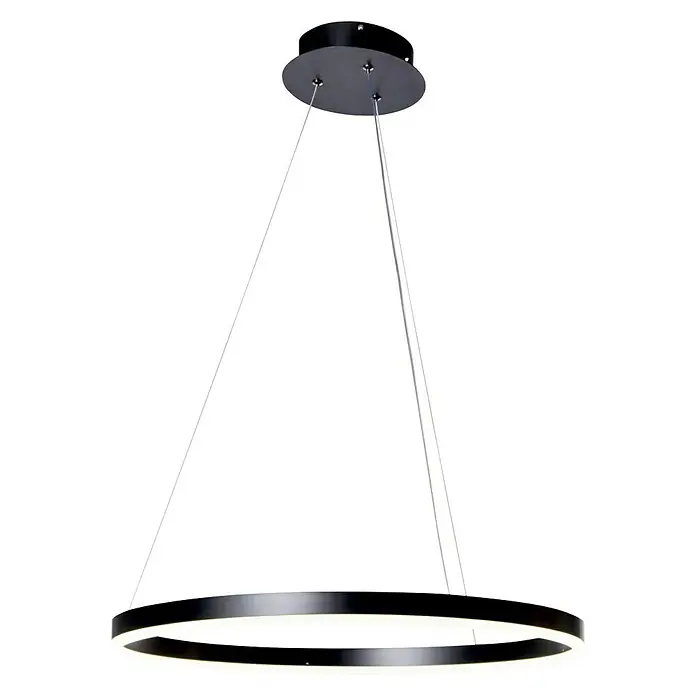 Direct Signs LED-Pendelleuchte Noble - Durchmesser: 800 mm, Schwarz - Moderne LED-Hängeleuchte mit einem schwarzen Ring und hellen Lichtdetails, ideal für stilvolle Innenräume.