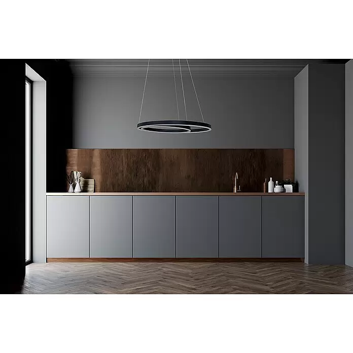 Direct Signs LED-Pendelleuchte Noble - Höhe: 150 cm, Schwarz, Durchmesser: 600 mm - Stimmungsaufnahme