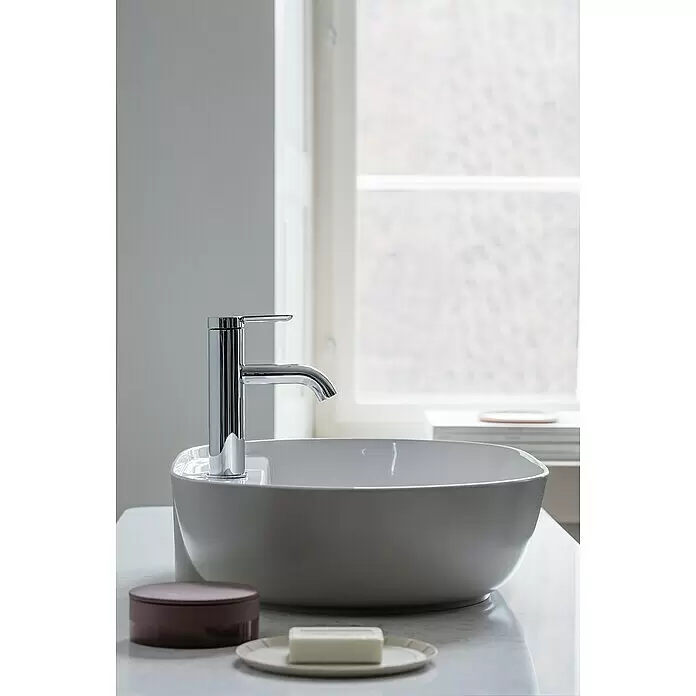 Duravit Luv Aufsatzwaschbecken - 80 x 40 cm, Ohne Spezialglasur, Hahnloch: Mitte, Ohne Überlauf, Weiß Seidenmatt - Stimmungsaufnahme