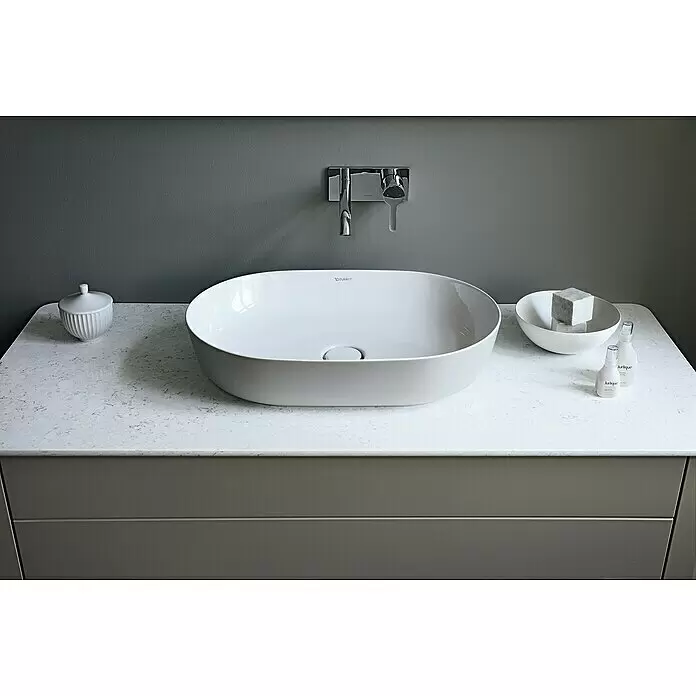 Duravit Luv Aufsatzwaschbecken - 60 x 40 cm, Ohne Spezialglasur, Hahnloch: Ohne, Ohne Überlauf, Weiß - Stimmungsaufnahme