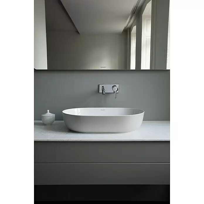 Duravit Luv Aufsatzwaschbecken - 60 x 40 cm, Ohne Spezialglasur, Hahnloch: Ohne, Ohne Überlauf, Weiß - Stimmungsaufnahme