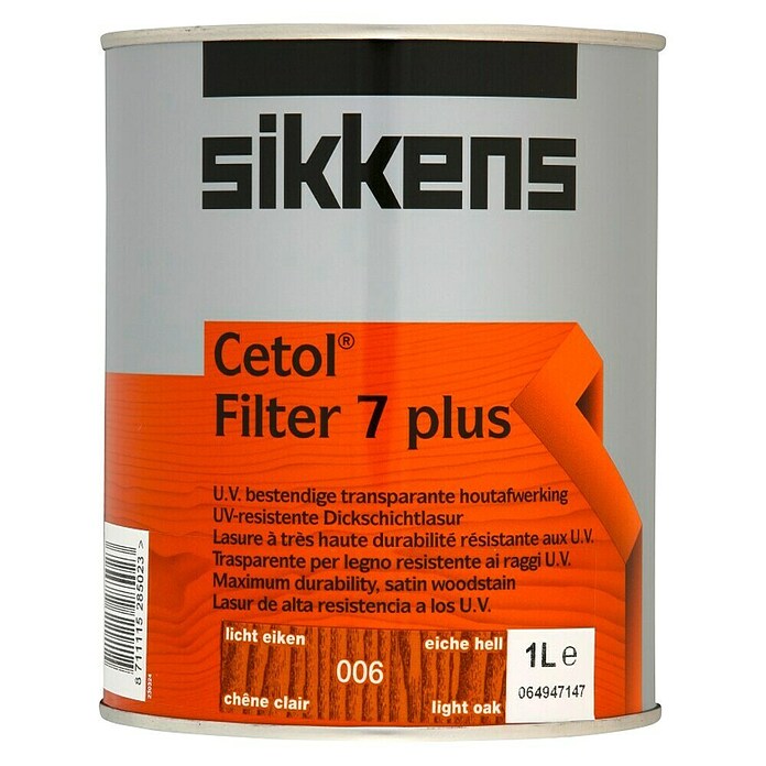 Lazura za les Cetol Filter 7 plus  (Svetli hrast, 1 l, Svilnati sijaj) | 5935 - Lasuren LH | HADJ - Holzschutz | HAD - Farben | HA - Farben | H - Innendeko/Farben | BAUHAUS