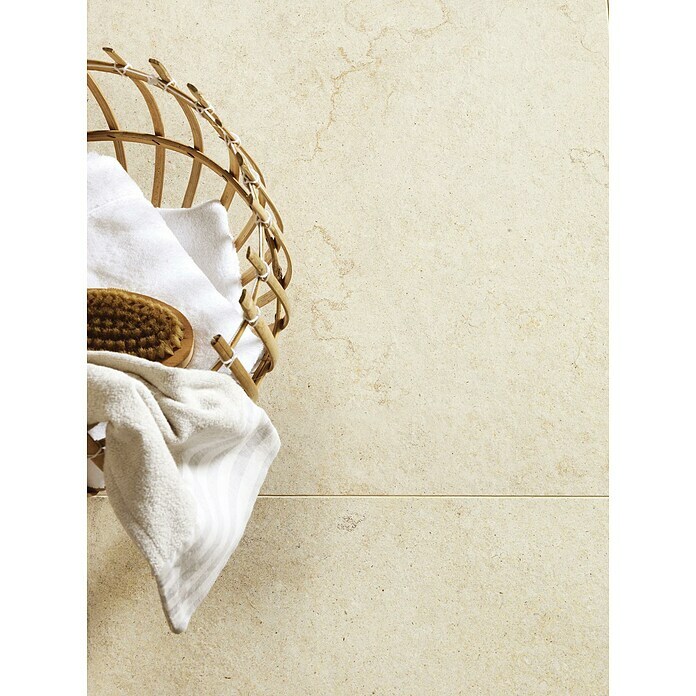 Marazzi Feinsteinzeugfliese Jerusalem Oase Avorio75 x 75 cm, Sandstein-Beige, Matt Mood Shot