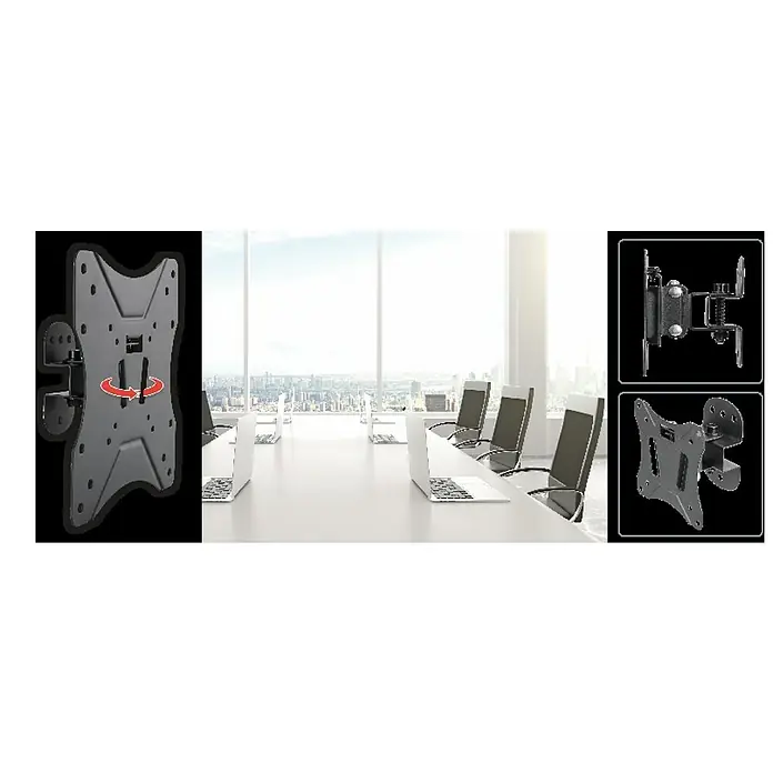 Schwaiger TV-Wandhalterung Motion 1 - Passend für: Bildschirmdiagonale 23 - 46″, Belastbarkeit: 25 kg - Bild einer neigbaren TV-Wandhalterung. Ideal zum Anbringen Ihres Fernsehers an der Wand und zum Anpassen des Betrachtungswinkels für optimalen Komfort.