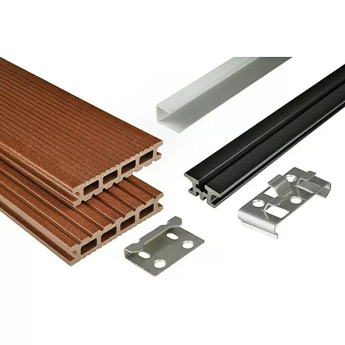 Kovalex WPC-Terrassenpaket Exklusiv - Braun, 4 x 4,95 m - Detailaufnahme