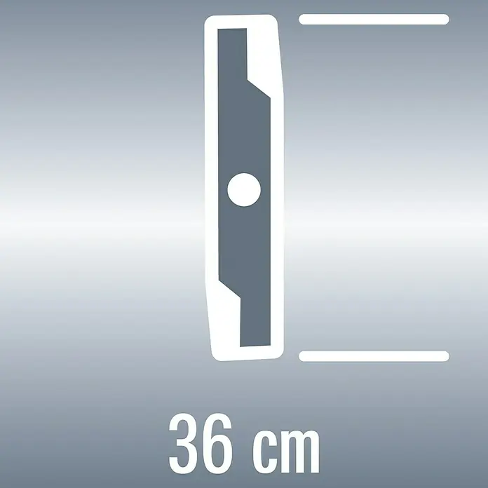 Einhell Ersatzmesser für Rasenmäher - Einhell Elektro-Rasenmäher GC-EM 1536, GEM-E 1536 und PE-EM 1536, 1 Stk. - Produktabbildung mit der Angabe einer Länge von 36 cm, die die Größe des Produkts hervorhebt.