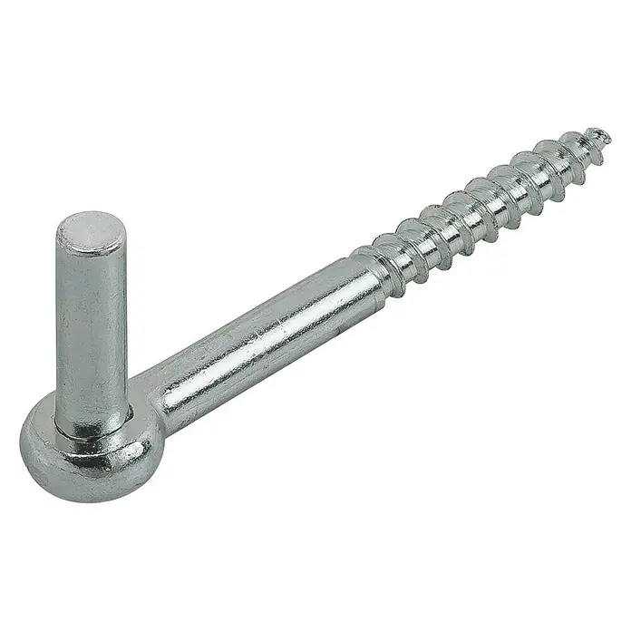 Stabilit Einschraubkloben - Länge: 110 mm, Durchmesser Dorn: 10 mm, Höhe Dorn: 35 mm - Nahaufnahme eines silberfarbenen Hakens mit Schraubgewinde, ideal für verschiedene Befestigungsanwendungen im Haushalt und in der Werkstatt.
