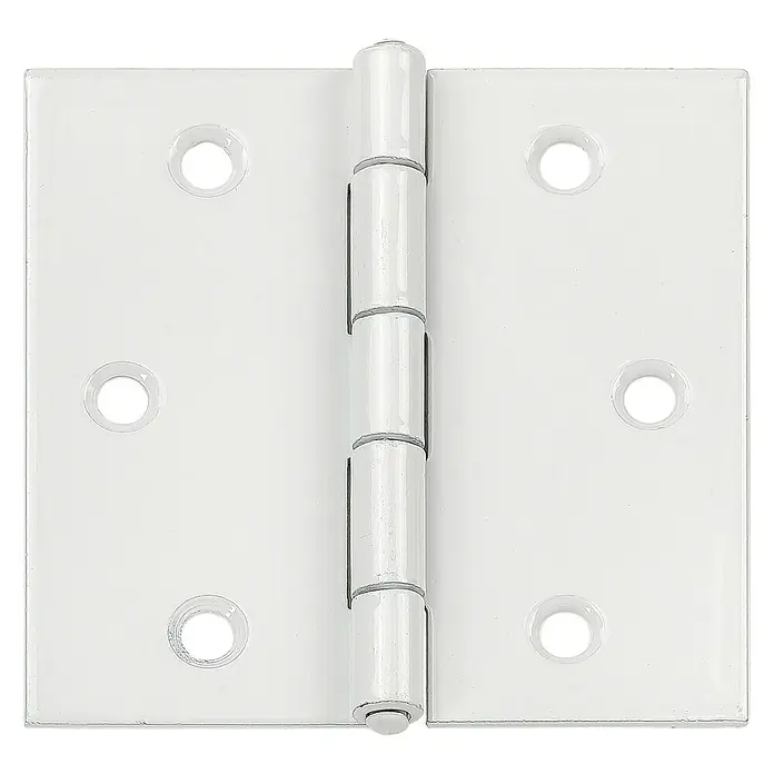 Stabilit Scharnier - 70 x 70 mm, Sonstige, Weiß - Weiße Türscharnier mit abgerundeten Ecken und einer glatten Oberfläche. Ideal für Innentüren und Möbel.