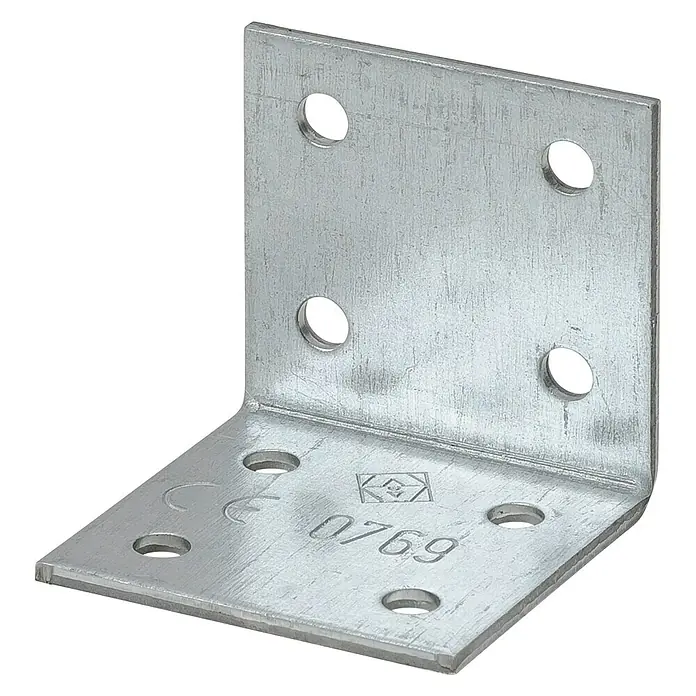 Stabilit Winkelverbinder - 40 x 40 x 40 mm, Stahl - Winkelverbinder aus Metall mit Löchern zur Befestigung. Ideal für stabile Verbindungen im Bau und Heimwerkerbereich.